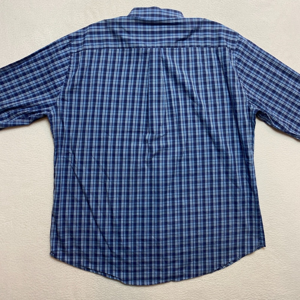 Peter Millar Shirt Mens Extra Large Blue White Long Sleeve Button Up Plaid - Picture 8 of 11